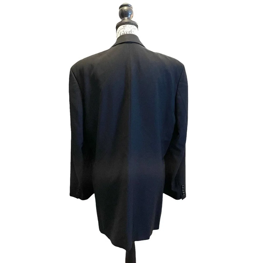 HUGO BOSS Suit Blazer Jacket Black Size 42T Tall Wool Einstein Omega Formal